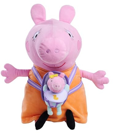 Simba Toys - Peppa Wutz – Mama mit Evie Plüschfigur 33 cm – weiches Kuscheltier für Kinder ab 0 Jahren –Stofftier bekannt aus der TV Serie – Geschenkidee – hochwertig verarbeitet – ideal zum Kuscheln