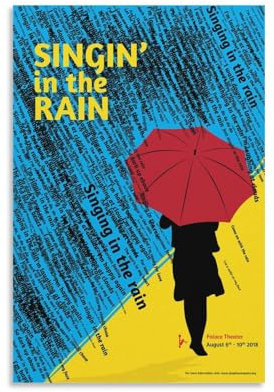 BOJIE Poster Singin' in The Rain Movie (10) Gemälde auf Leinwand, Wandkunst, Poster, Rollbild, Wanddekoration, Heimposter, 20 x 30 cm