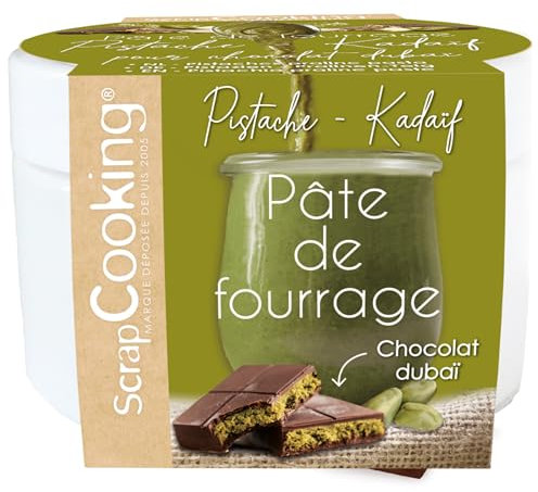 ScrapCooking - Pâte de Fourrage Pistache Kadaïf 200 g - Pour Tablettes Chocolat Dubai - Pour Fourrer Éclairs, Choux Gâteaux, Pâtisseries Orientales - Kadayif Pâtisserie - 4633