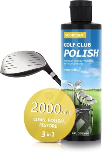 QZATACAEN Golfschläger-Politur, Golfrillen-Reiniger, Golfschläger-Reiniger und Kratzer-Entferner, 237 ml, Körnung 2000 für erstklassigen Glanz und Schutz