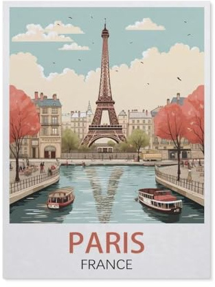 BEAYODKP Peinture Numero Adulte，Paris France，Acryliques Peinture par Numéros pour Adultes Débutants Enfants, Loisirs Créatifs Adultes pour Tableau Decoration Murale（30x40cm）-EW84
