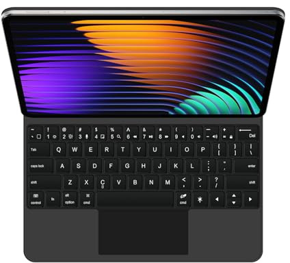 GUPENAA Tastaturhülle für Xiaomi Mi Pad 6/6 Pro 11 2023, Magischer Schwimmender Cantilever-Ständer, 7 Farben Hintergrundbeleuchtung, Integriertes Trackpad,Schwarz,English