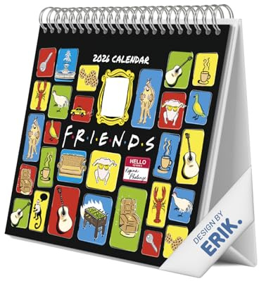 Grupo Erik Kalender 2026 Tischkalender Friends Kalender Familienplaner - Tischkalender 2026 zum Aufstellen 20 x 17 cm Jahreskalender 2026 - Offizieller Fanartikel Geschenke