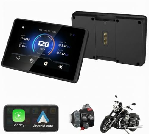 Qzonnect 5 CarPlay Android Auto Navi für BMW Motorrad WonderWheel | CANBUS Plug&Play. Zeigt Echtzeit-Daten (Drehzahl & Speed). Passend für BMW R1250GS R1200GS F900GS F850GS S1000XR.