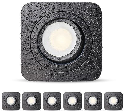 mega lumen 6er Deckenspots IP65 5W Austauschbare Lichtquelle Schwenkbar | LED Spots Dimmbar 230V CRI90+ Warmweiß Neutralweiß Kaltweiß für Wohnzimmer, ohne Trafo, Einbaudurchmesser Ø78mm