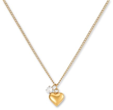 GD GOOD.designs Herzkette mit Zirkonia Kettenanhänger | Elegante Kette aus 316L Edelstahl in 18K Gold, Roségold oder Silber | Verstellbare Halskette für Damen (42-47 cm)