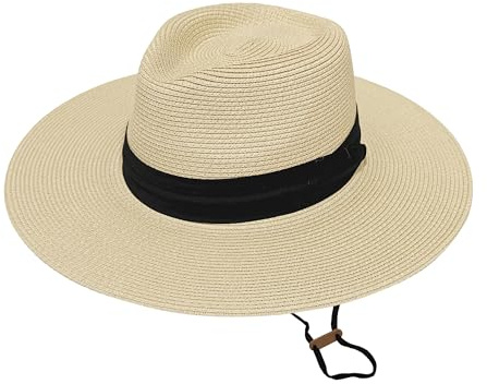 Wildarms Sombrero Panamá de Verano Unisex, Sombrero de Paja ala Ancha UPF 50 Plegable y Transpirable para Mujer y Hombre