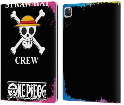 Head Case Designs Offizielle One Piece Farbenfrohe Crew Logo Grafische Kunst Leder-Wallet-Hülle Kompatibel mit Apple iPad Pro 12.9 2020/2021/2022