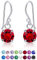 Orecchini Rossi Pendenti - Orecchini Pendenti Argento 925 con Brillantino di Cristallo- Orecchini Pendenti Donna Argento 925 - Orecchini Donna Lunghi - Orecchini Donna Rossi - Orecchini Brillanti