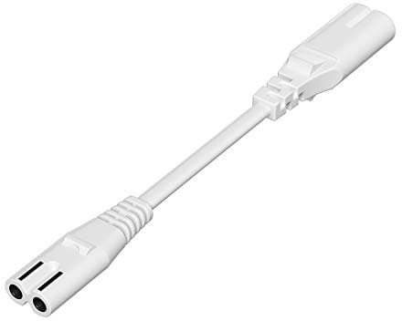 ledscom.de Durchleitungskabel für Stecksystem Gerätestecker C7/C8, 0,15m, weiß