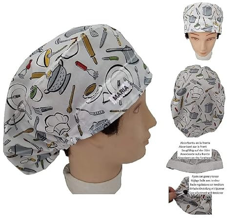 BolsoHatillo TC - Gorro Cocinera Utensilios de Cocina para Pelo largo