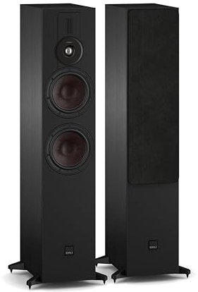DALI SONIK 7 – Premium Floorstanding Speakers (Pair) with Dual 7″ Clarity Cone™ Woofers, Hybrid Tweeter & SMC™ Technology – Black Ash