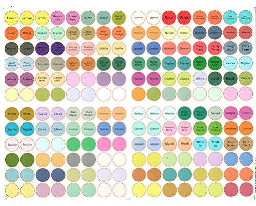 FRCOLOR 5Pcs Small Round Circle Essential Oil Bottle Cap Top Labels Stickers Essential Oil Lid Stickers for Roller Bottles and Organizing Oils Containers