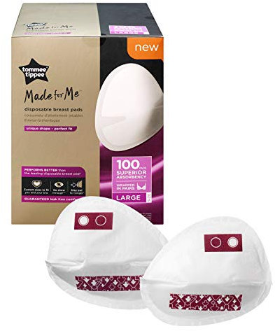 Tommee Tippee Made for Me Daily - Seno usa e getta, sagomato, morbido, super assorbente e senza perdite, grande, confezione da 100