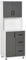 HOMCOM Modern Kitchen Cupboard with Storage Cabinets, 3 Drawers and Open Countertop for Living Room, Grey