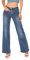 Nina Carter Flared Bootcut Jean pour Femme Taille Haute Évasé Vintage Effet Usé Stretch, Bleu (P139-1), XL