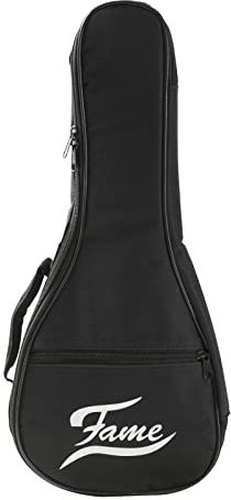 Fame Deluxe Gigbag für Sopran Ukulele, Wetterfest, Gepolstert, mit Zusätzlicher Accessoire-Tasche, Rucksack-Schnallen, Tragegriff, Optimaler Schutz, Komfortabler Transport