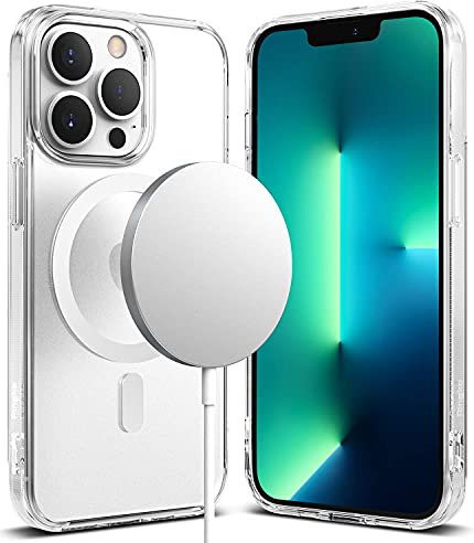 Ringke Fusion Magnetic Case Kompatibel mit iPhone 13 Pro Hülle, Kompatibel mit Magnetisch-Ladegerät, Anti-Fingerabdruck Handyhülle - Matte Clear