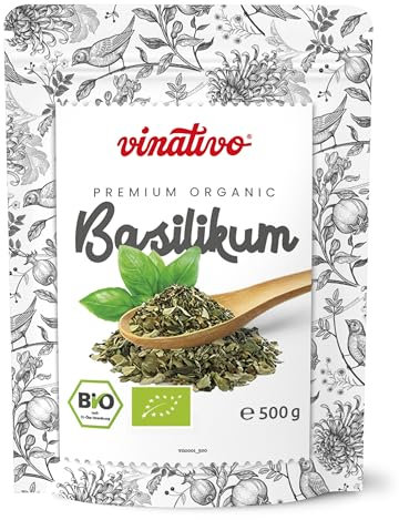 vinativo Basilikum BIO – 500g – gerebelt – Bio-Qualität – italienische Kräuter aus kontrolliertem biologischen Anbau