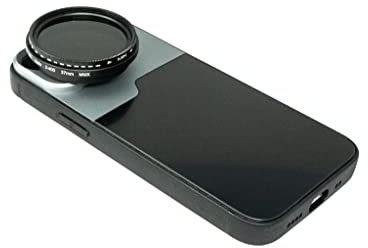 SYSTEM-S ND Vario Filter 37 mm 2 bis 4000 Neutraldichte mit Hülle für iPhone 13 Mini