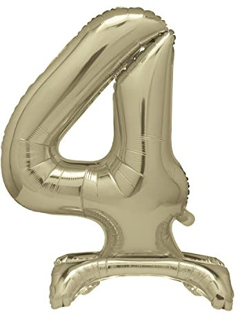 Unique Party 13234 - Riesen Stehen Nummer 4 Ballon - 76 cm - Gold