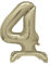 Unique Party 13234 - Riesen Stehen Nummer 4 Ballon - 76 cm - Gold