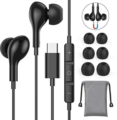 USB C Kopfhörer, In Ear Kopfhörer USB C Anschluss Magnetische USB C Headset, Typ C Kopfhörer für Samsung A55 A54 A53 S24 S23 S22 S21 für iPad Pro 2022 Huawei p40 Google Pixel 8 7 6 für iPhone 15 16