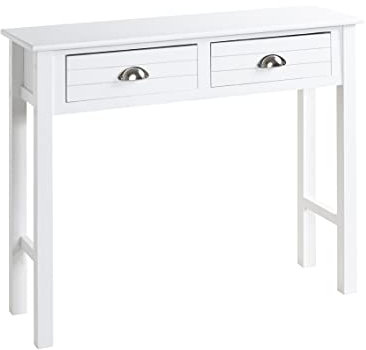 HAKU Möbel Konsole weiß, Massivholz, MDF - Maße: B 100 cm x H 77 cm x T 30 cm, Style: Coastal Furniture