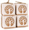 FLOFIA 25pcs Geschenkbox Schachtel Lebensbaum Geschenkschachtel Kraftpapier Süßigkeiten Karton Klein mit 25x Jutekordel Bonboniere Kasten 5x5x5CM DIY Kommunion Taufe Hochzeit Deko