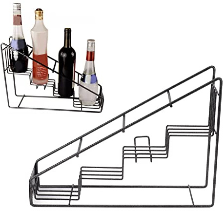 Porte-bouteille de Sirop, Porte-bouteilles de Sirop de Café en Fil D'acier Inoxydable 4 Compartiments Organiseur de Bouteilles Dressage Bouteille Présentoir de Comptoir pour Sirop, Vin, Vinaigrette