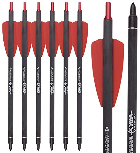 ELONG OUTDOOR 6pcs Flèches d'arbalète en Carbone 7.5 Pouces Boulons d'arbalète pour Pratiquer la Cible de tir et la Chasse Flèches pour Arbalète Carreaux d'arbalète