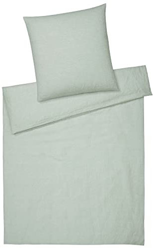 elegante Halbleinen Bettwäsche Breezee Pistazie Kissenbezug einzeln 80x80 cm