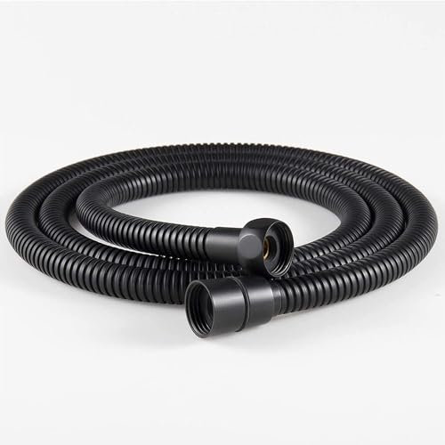 Oupukle Nero Flessibile doccia 1,5m Tubo Doccia in Acciaio Inox 304 con Protezione Antitorsione Tubo Flessibile per Doccia Anti-esplosione e resistente ad alta temperatura, con raccordi in ottone