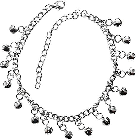 Maxpex Bracelet de Cheville de Mode Pieds populaires chaîne multicouche cloche pieds cheville danse du ventre bijoux indiens traditionnels Bracelet Homme Acier Inoxydable