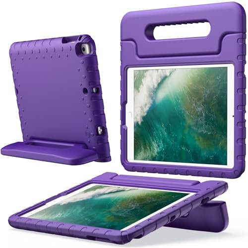JETech Kinder Hülle für iPad 9,7 Zoll (6./5. Generation, 2018/2017), iPad Air 2/1 9,7 (2./1. Generation, 2014/2013) und iPad Pro 9,7 2016, Stoßfeste Tablet Schutzhülle mit Griff Ständer (Violett)