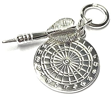 Anhänger 925 Silber Darts Pfeil Zielscheibe Hobby Kettenanhänger sport