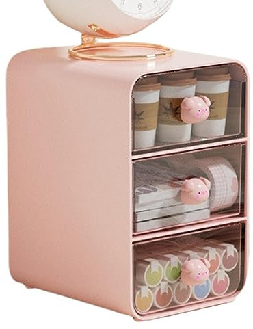 susans Organiseur De Bureau avec Tiroir, Papeterie Organizer/Pot À Stylo/Bureau Ranger/Multifonctions Organisateur, Boîte De Rangement De Bureau Empilable pour Le Bureau, L'école, La Maison