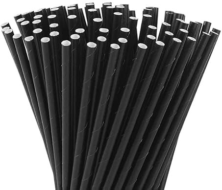 GreenFyA Pajitas de Papel Kraft Biodegradables, 20cm. Desechables, ecológicas y compostables. Comprometida con el medio ambiente (NEGRAS, 3000)