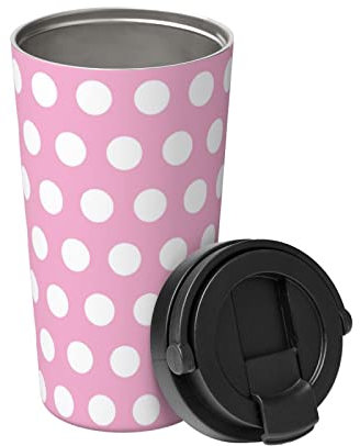 501 Mug Isotherme Avec Poignée Rose Transparent Mug Café Isotherme De Voyage Avec Couvercle Mug Isotherme À Double Paroi Tasse À Café, Pour Café, Boissons Chaudes Et Froides, 17 Onces