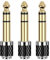 MeGLob 3 Pcs1/4'' Male To 1/8'' Female Stereo Headphone Adapter, Upgrade 6.35mm Jack Stereo Socket Male To 3.5mm Jack