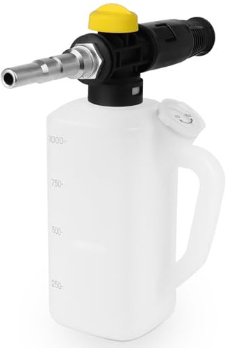 Fai Top Einstellbar Schaumdüse,1L verstellbare Sprühdüse Schaumlanze mit Shampoo-Messbecher für Nilfisk Alto/KEW/Kranzle/WAP Hochdruckreiniger