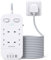 Extension Lead with 4 USB Slots, 3M Extension Cable, 4 Way Outlets Power Strip with 1800J Surge Protection, Double Switch Plug Extension with 10FT Braided Extension Cord for Home Office Accessories