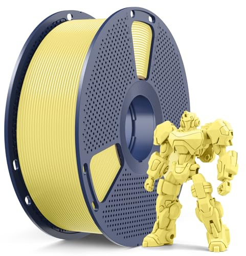 SUNLU PETG Filament 1.75 mm, Hochfestes 3D Drucker Filament PETG, Unübertroffene Haltbarkeit und Flexibilität, 3D Druckfilament 1,75 mm, Passt für die meisten 3D-Drucker, 1kg Spule, petg Zitronengelb