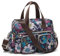 KONO leichte Damen Handtasche mit Blumenmuster, Wasserdichte Henkeltasche, Groß Umhängetasche für Frauen, Multifunktionale Schultertasche für Arbeit, Shopper, Reisen (Marine)