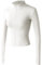 Vanchenl Damen Slim Fit Athletische Full Zip Stretch Leichte Workout Laufjacke mit Daumenlöchern Weiß L