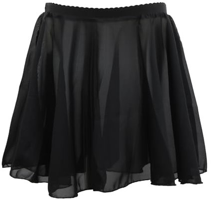 1 Pieza Falda de Ballet para Mujer, Ballet Faldas para Adolescentes, Gasa para Ballet, Cintura Elástica, Falda de Envoltura de Ballet Negro, para Niña Mujer (150-170, L, Regular)