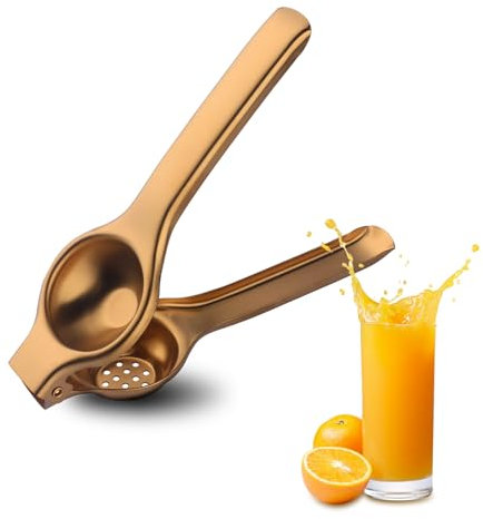 Buyer Star Manual Lemon Squeezer Heavy Duty, Premium Stainless Steel Hand Press Citrus Squeezer, Lemon Juicer, Lime Squeezer, Manual Citrus Juicers, Anti Corrosive, Dishwasher Safe (Gold)