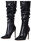 Zhabtuc Stivali al Ginocchio da Donna Stivali Alti al Ginocchio in Finta Pelle Scamosciata 10 cm con Tacco a Spillo e Punta a Punta con Zip Laterale Scarpe Eleganti, nero opaco, 38.5 EU