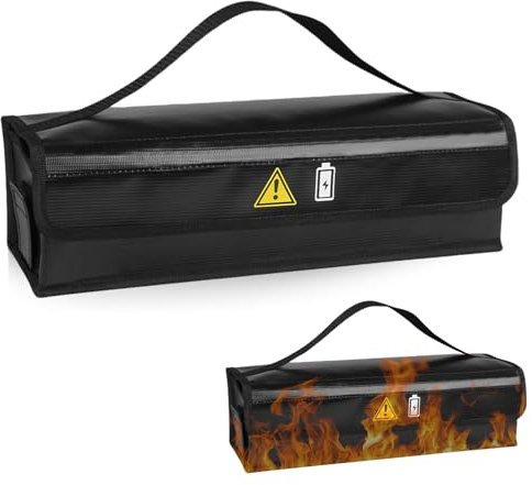 WIYETY E-Bike Akku Tasche, Ebike Akku Tasche, Feuerfest Wasserdicht Explosionssicher Ebike Akkutasche, Lipo-sichere Tasche für Lagerung Transport Aufladung (41 * 14 * 13cm)