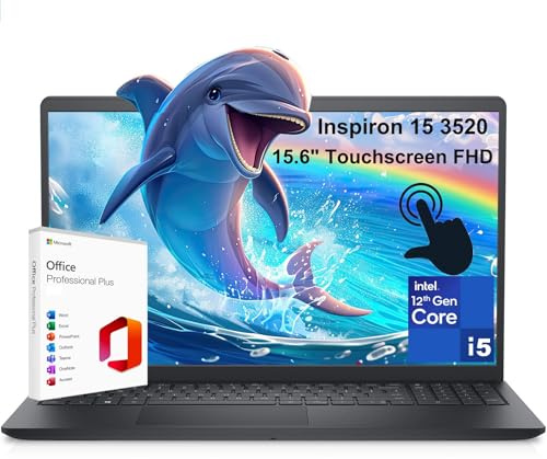 Dell Inspiron 15 3520 3000 39.6 cm FHD Business Laptop Computer, 12ª generación Intel 10-Core i5-1235U (Beat i7-1195G7), 16GB DDR4 RAM, 512GB PCIe SSD, 802.11AC WiFi, Bluetooth, Windows 11 Pro S